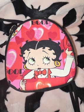 Betty Boop Red and Pink Heart Print Mini Crossbody